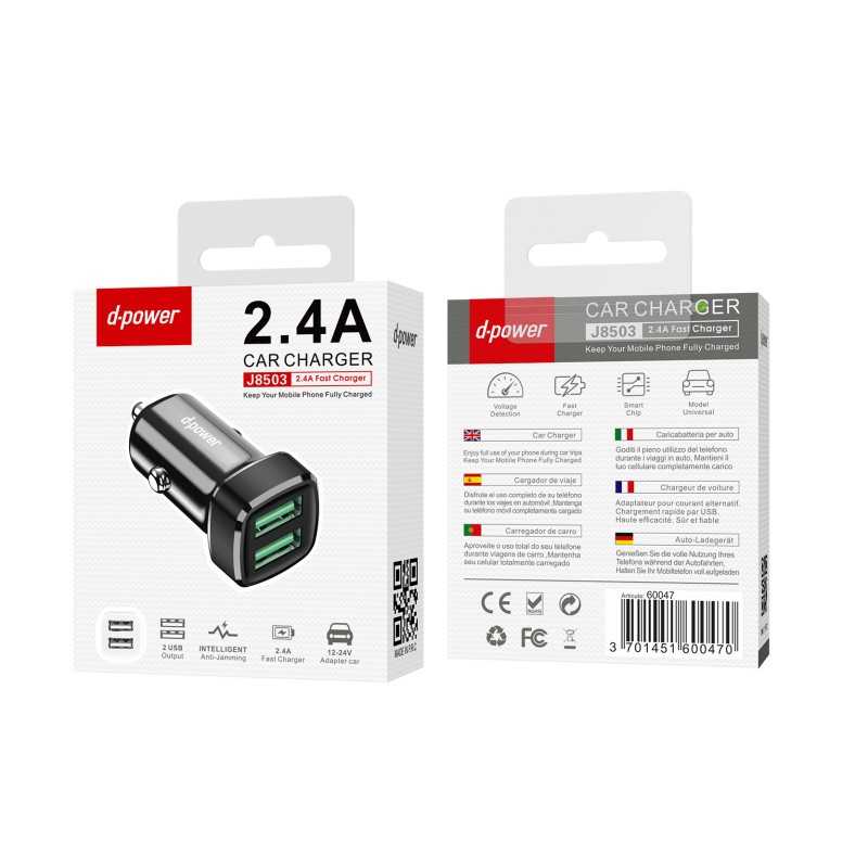 Chargeur Voiture Allume-cigare 2xUSB 2.4A