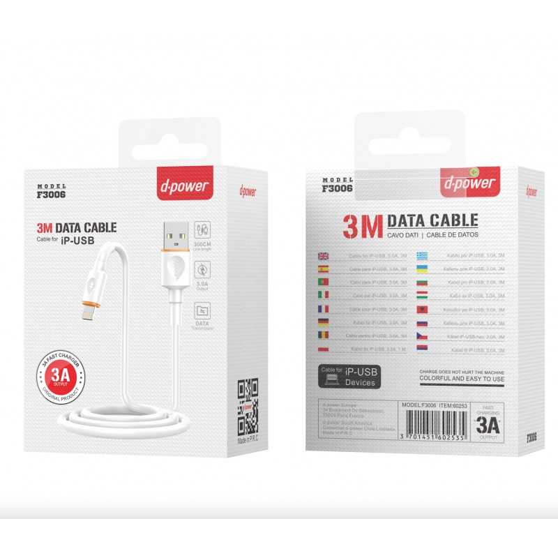 Cable F3005 White Type-C 3M